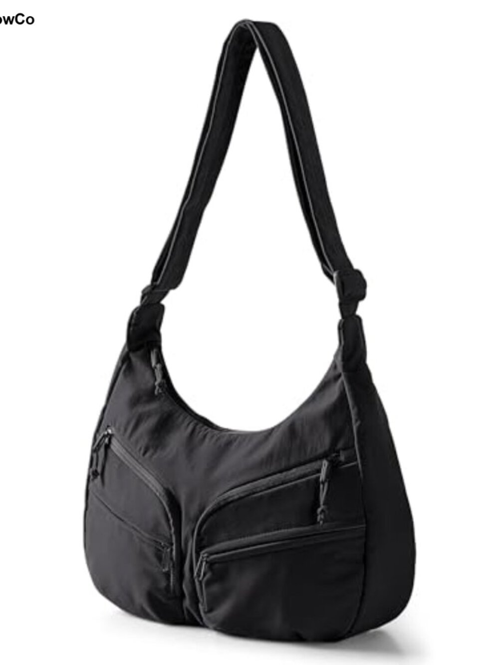 Crescent Crossbody Bag RFID Blocking Taslan Fabric Adjustable Strap